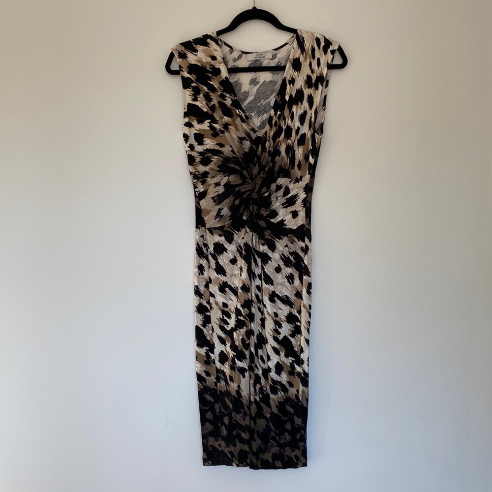 Robert Rodriguez Knot Front Animal Print Dress
